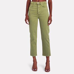 RE/DONE 70s Ultra High Rise Stove Pipe Jean in Washed Sage